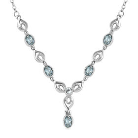 Himmelblaue Topas-Halskette, 45 cm - 2,81 ct.