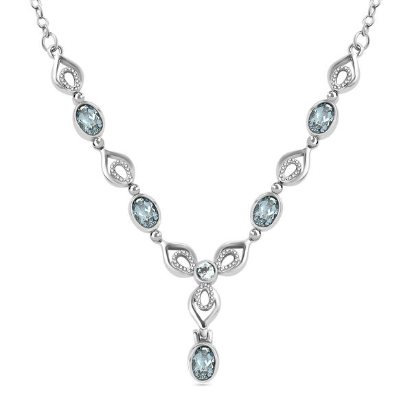 Himmelblaue Topas-Halskette, 45 cm - 2,81 ct.