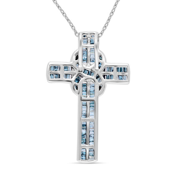 Blauer Diamant Anhänger mit 45cm Kette- 1 ct. image number 5