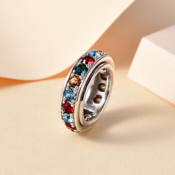 J Francis gefertigt mit SWAROVSKI- Mehrfarbiger Swarovski Kristall Spinning-Ring
