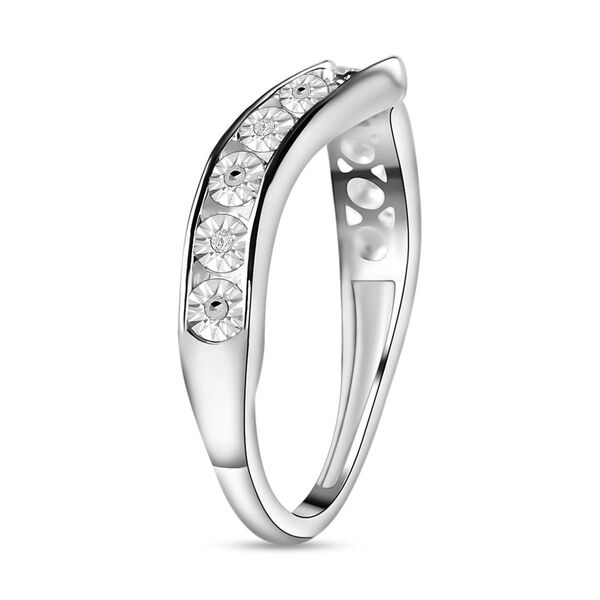 Wishbone Diamond Ring, 925 Silber platiniert image number 5