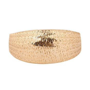 Italienischer gew&ouml;lbter Omega Armreif, ca. 18 cm mit 2.54 cm Verl&auml;ngerung, 375 Gelbgold