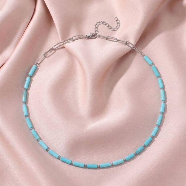 Amazonit Halskette ca. 50 cm + 5 cm Extender, 316L Edelstahl ca. 62.50 ct image number 1