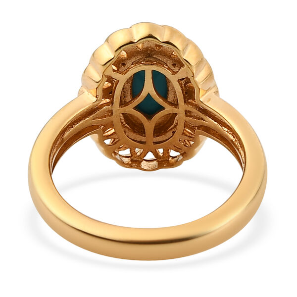 Nat&uuml;rlicher Sleeping Beauty T&uuml;rkis-Ring, 925 Silber vergoldet  ca. 0,58 ct image number 7
