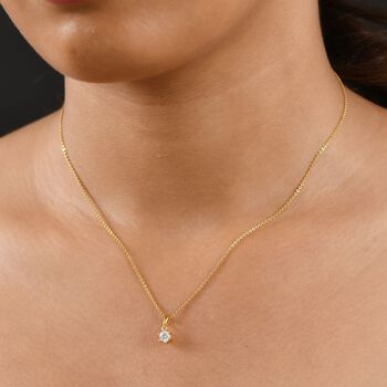 Moissanit Anh&auml;nger 925 Silber 750 Gelbgold Vermeil ca. 0.23 ct