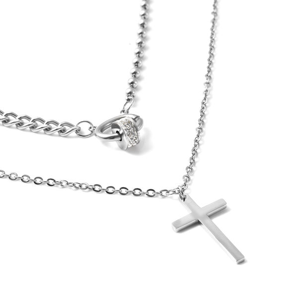 Simulierte Diamant-Halskette in Silberton image number 3