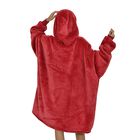 Flauschiger Flanell Hoodie mit großer Tasche, 194x98cm, rot image number 2