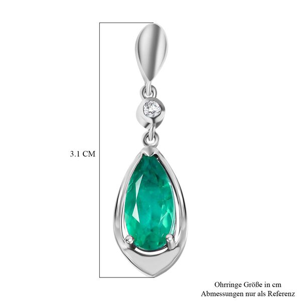 Smaragd-Triplett Quarz Ohrringe, ca. 4,30 ct. image number 6