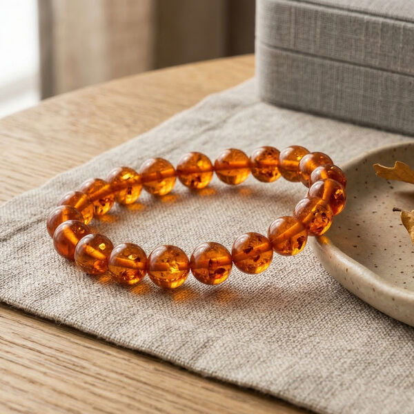 Synthetischer Bernstein Armband 19 cm image number 1
