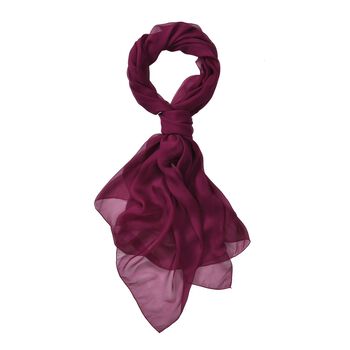 LA MAREY - 100% Maulbeerseidenschal, Chiffon, Gr&ouml;&szlig;e: 110x180cm, Weinrot