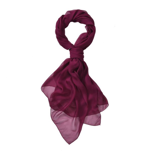 LA MAREY - Maulbeerseide Schal, Weinrot