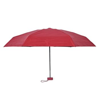 Sturmfester Pocketschirm mit UV-Schutz und Etui, 91x52cm, Rot