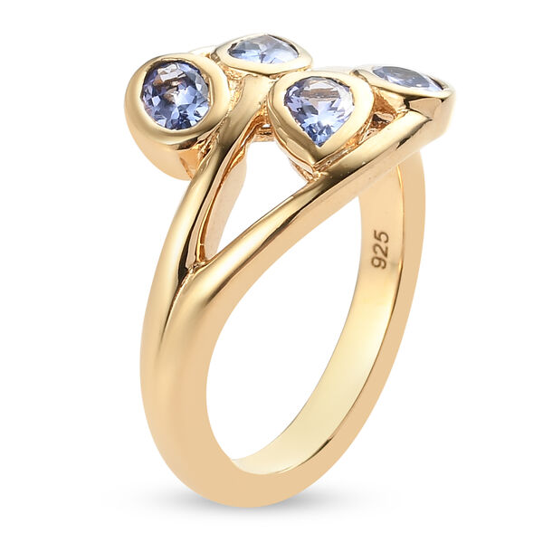 Tansanit Bypass Ring 925 Silber vergoldet  ca. 0,81 ct image number 5