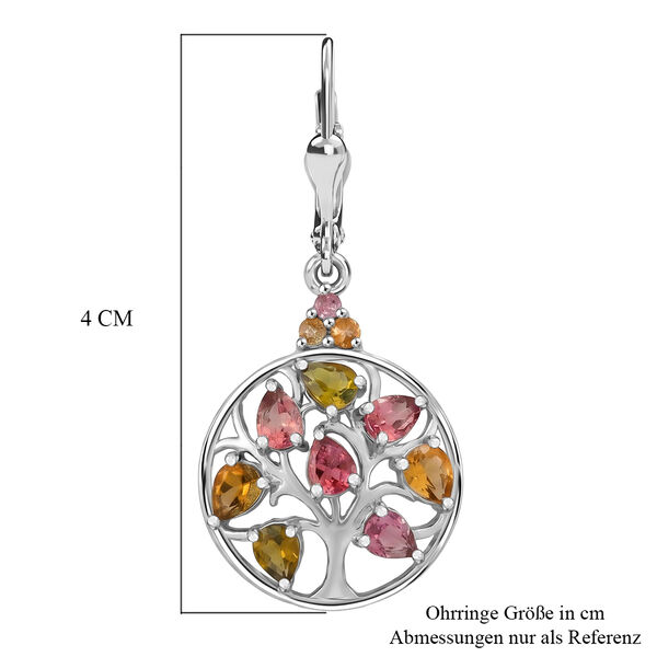 D'Joy AA Mehrfarbig-Turmalin Ohrringe 925 Silber Rhodiniert ca. 2,71 ct. image number 5