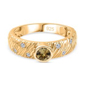 AA natürlicher goldener Tansanit und Zirkon-Ring - 0,52 ct.
