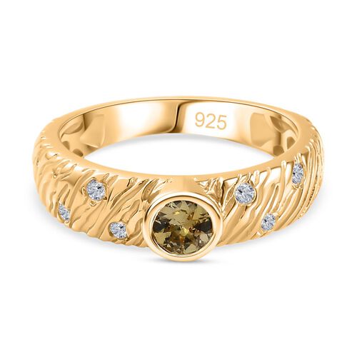 AA natürlicher goldener Tansanit und Zirkon-Ring - 0,52 ct. image number 0