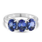RHAPSODY AAAA Tansanit 3 Stein Ring 950 Platin (Größe 17.00) ca. 3,02 ct