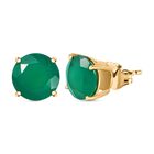 Verde Onyx Ohrringe 925 Silber Gelbgold Vermeil ca. 4.77 ct