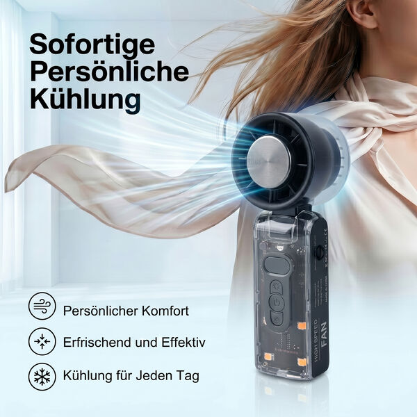 1800mAh Handhold foldable mini fan with lights image number 1