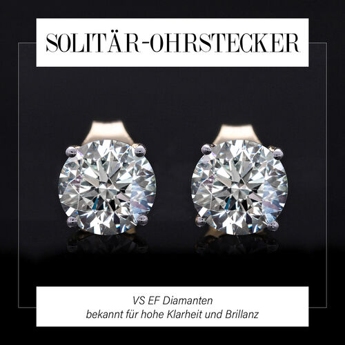 LUXURIANT DIAMOND- SGL zertifizierte VS-EF Labor Diamant-Ohrringe in 585 Gelbgold - 1 ct. image number 7