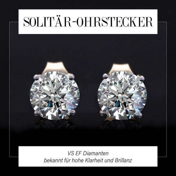 LUXURIANT SGL zertifizierte VS-EF Labor Diamant-Ohrringe in 585 Gelbgold - 1 ct. image number 7