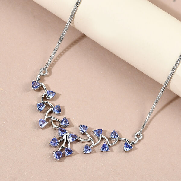 Tansanit-Collier, ca. 45 cm, 925 Silber platiniert ca. 3,93 ct image number 3