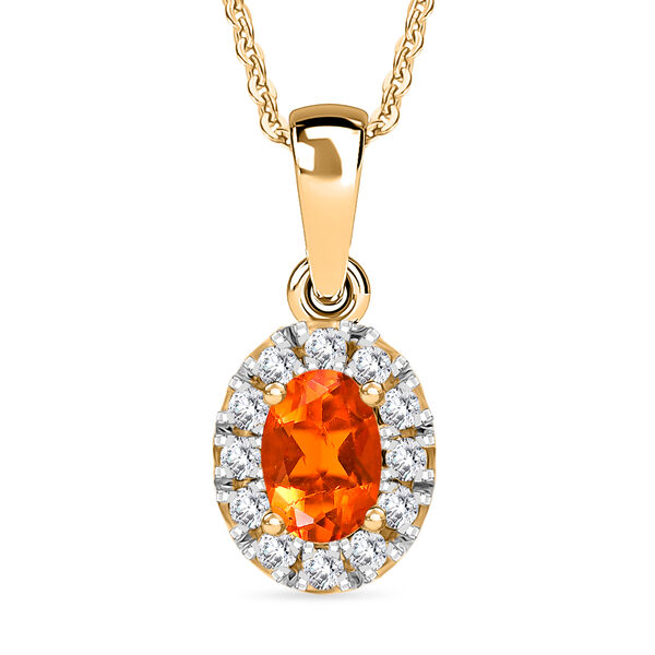 2er Set - D'Joy AAAA Blaze Feueropal Anh&auml;nger mit Kette und Ring, ca. 50 cm 925 Silber 750 Gelbgold Vermeil (Gr&ouml;&szlig;e 20.00) ca. 1.36 ct image number 7