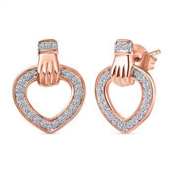 LUXURIANT SI-GH Labor Diamant Ohrringe, 925 Silber mit Ros&eacute;gold E-Beschichtung - 0,50 ct.