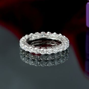 LUXURIANT SGL zertifizierter SI-GH Labor Diamant Ring, 925 Silber rhodiniert - 2 ct.