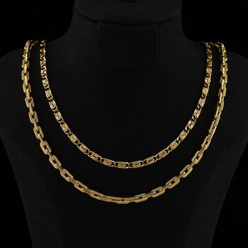 K&ouml;nigskette, Reiner Edelstahl, ca. 50 cm, Goldfarben