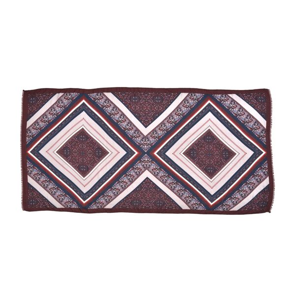 Wolkenweicher Schal mit Rautenmuster, Burgund image number 2