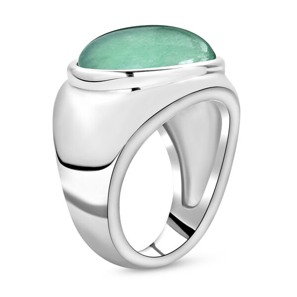 2er-set Grüner Aventurin Ring und Anhänger mit Kette ca. 50 cm, Edelstahl, ca. 27,00 ct image number 4