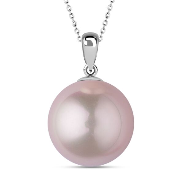 Muschelkernperle Schmuckset, Rosa, 925 Silber rhodiniert, Edelstahl-Kette image number 2