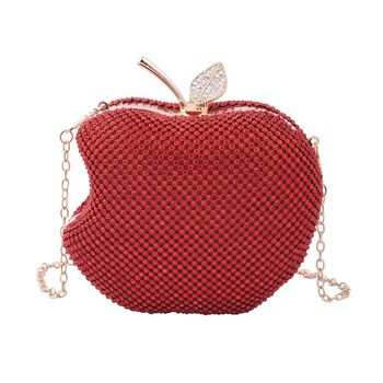 Clutch mit Kristallverzierung, Gr&ouml;&szlig;e 15x11,5 cm, Rot