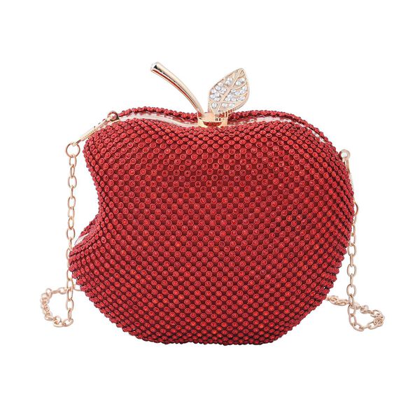 Clutch mit Kristallverzierung, Gr&ouml;&szlig;e 15x11,5 cm, Rot