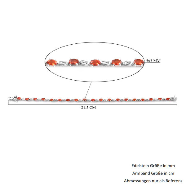 Mexikanischer Kirschfeuer-Opal Armband ca. 20 cm lange 925 Silber Platin-&Uuml;berzug 2.47 ct image number 6