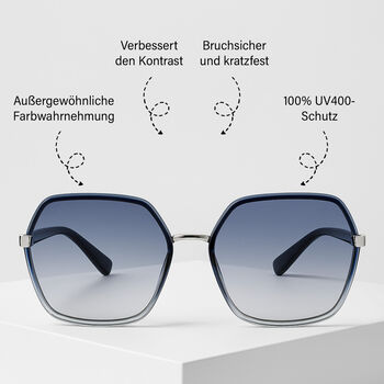 SOLE UND LUCE Swiss Eyewear Sonnenbrille, Ultra Polarisierte Gl&auml;ser, UV400 Schutz, Silber Blau