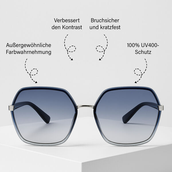 SOLE UND LUCE Swiss Eyewear Sonnenbrille, Ultra Polarisierte Gl&auml;ser, UV400 Schutz, Silber Blau image number 2