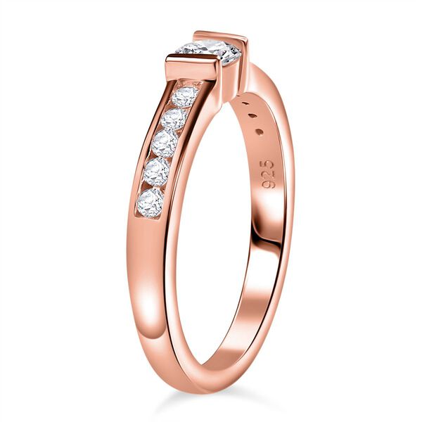Moissanit Ring, 925 Silber mit Roségold Vermeil - 0,52 ct. image number 5