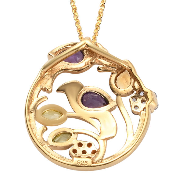 Afrikanischer Amethyst und Citrin Anh&auml;nger mit Silberkette 50 cm 925 Silber vergoldet ca. 1,02 ct image number 5