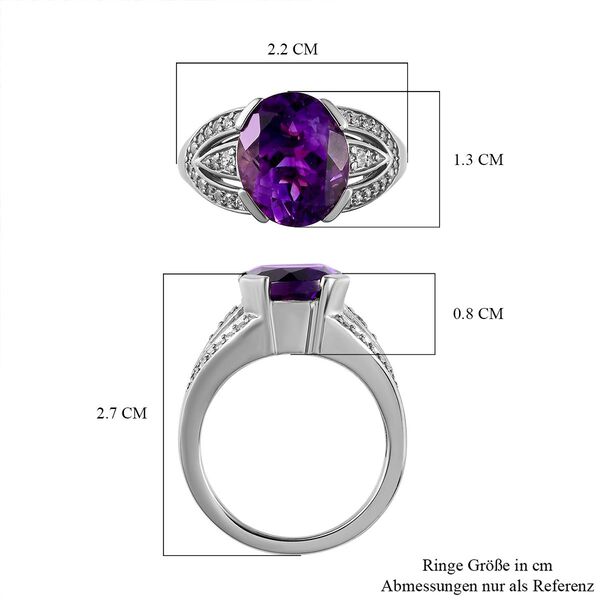 AAA Marokkanischer Amethyst und Zirkon-Ring - 4,99 ct. image number 7