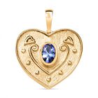 D joy Tansanit Anhänger 925 Silber 750 Gelb Vergoldet ca. 0.43 ct