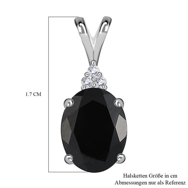 Schwarzer Spinell, weißer Zirkon Anhänger, 925 Silber, ca. 1.89 ct image number 6