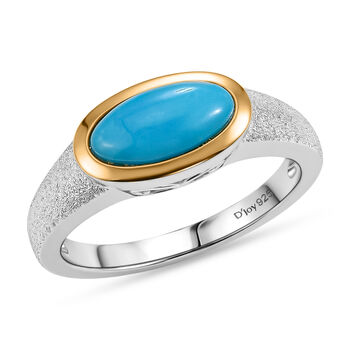 D'Joy AA Sleeping Beauty T&uuml;rkis Ring 925 Silber Rhodiniert (Gr&ouml;&szlig;e 19.00) ca. 1,11 ct