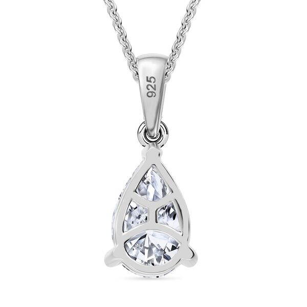 LUXURIANT SGL zertifizierter SI-GH Labor Tropfen-Diamant Anhänger mit 50cm Kette, 925 Silber rhodiniert - 1 ct. image number 4