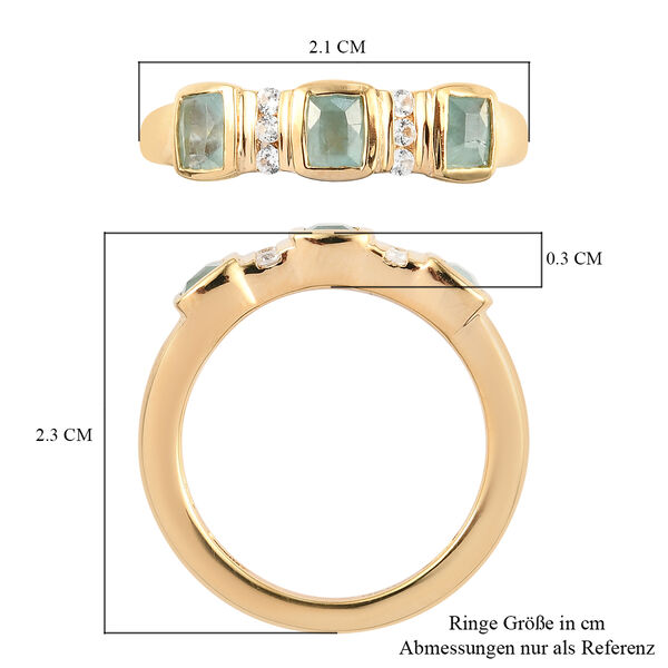 Grandidierit und Zirkon Trilogie Ring in Silber, 0,65 ct. image number 7