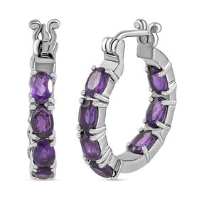 Afrikanischer Amethyst Ohrringe  Edelstahl ca. 5,53 ct.