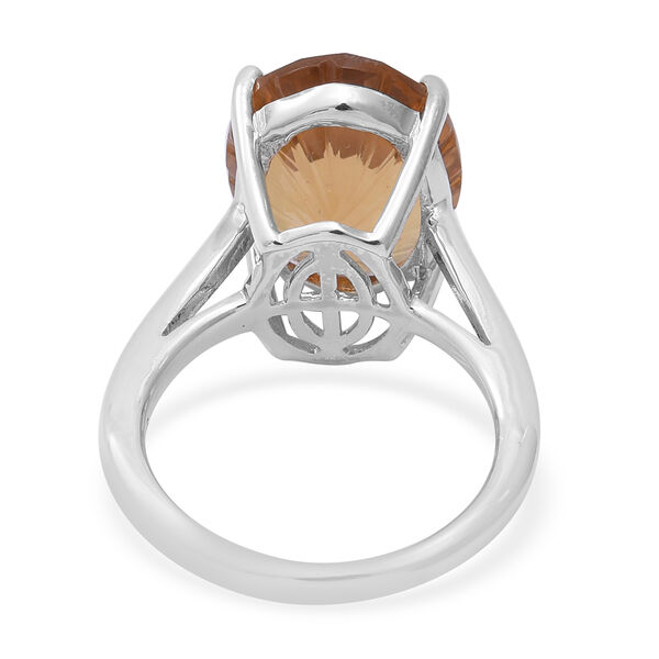 Citrin Solit&auml;r Ring 925 Silber Platin-&Uuml;berzug image number 4