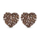 GP Amore-Kollektion - Natürliche Champagner Diamant-Ohrringe, 925 Silber Roségold Vermeil ca. 0.50 ct