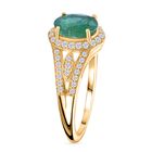 AAA Kagem Sambischer Smaragd, Weißer Diamant Ring 585 Gelbgold (Größe 18.00) ca. 1.56 ct image number 2